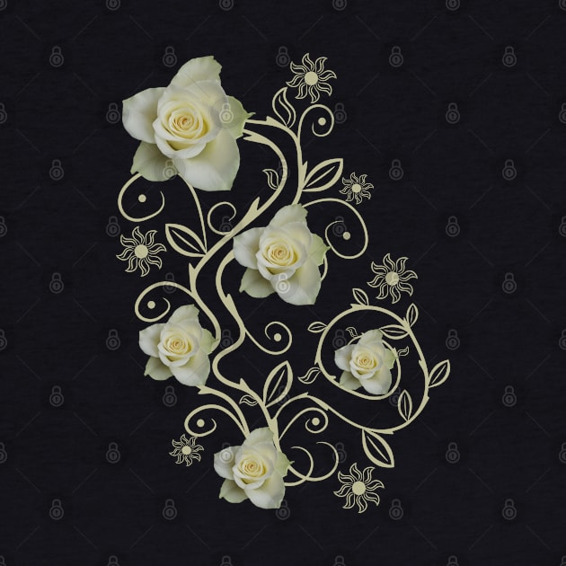 white roses, ornament, rose, flowers, petal bloom by rh_naturestyles